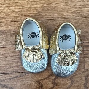 Metallic moccasins